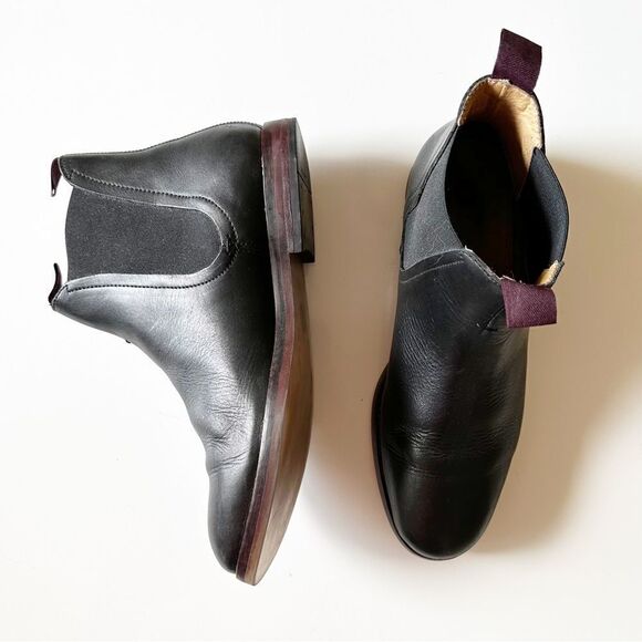 Hudson London Chelsea Boot Pull On Ankle in Black Leather Size 40 US 7 - Picture 4 of 10